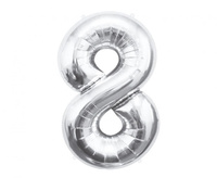 Balon foliowy Cyfra 8 srebrny 85 cm