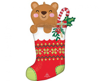Balon foliowy SuperShape Anagram Christmas Stocking bożonarodzeniowy 55 x 81 cm