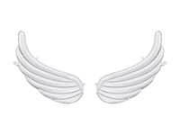 Balony foliowe do girland Skrzydła białe 104 x 60 cm 2 szt.