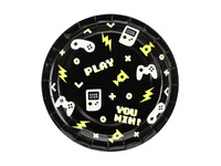 Talerzyki papierowe Gamepad 23 cm 6 szt.