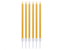 #SU Świeczki B&C metaliczne złote, 13.5x0.4 cm, 6 szt.