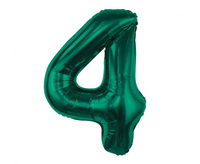 Balon foliowy Cyfra 4 butelkowa zieleń 85 cm