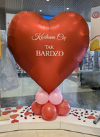 Balon foliowy gigant Serce czerwony 136 x 129 cm PartyDeco