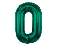 Balon foliowy Cyfra 0 butelkowa zieleń 85 cm