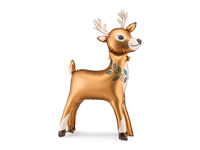 Stojący balon foliowy bożonarodzeniowy renifer, 65 x 105 cm