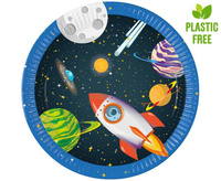 #PT23 Talerzyki papierowe Rocket Space (next generation) 23cm, 8 szt. (plastic-free)