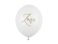 Balon lateksowy Ślub Żona Pastel biały 30 cm