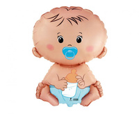 Balon foliowy Baby Shower Bobas Chłopiec niebieski 60 cm