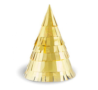 Czapeczki papierowe "Złote Party", rozm. 14x8,5 cm, 6 szt.