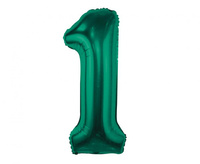 Balon foliowy Cyfra 1 butelkowa zieleń 85 cm