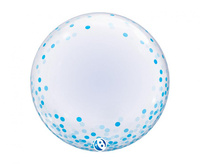 Balon Takara DECO Blue Confetti Dots, 24"