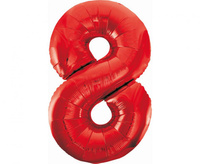 Balon foliowy Cyfra 8 czerwony 85 cm