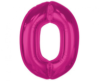 Balon foliowy Smart, cyfra 0, różowa, 92 cm