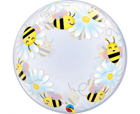 Balon foliowy 24" QL Deco Bubble Sweet Bees & Daisies