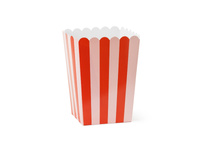 Pudełka na popcorn papierowe czerwone 11x11x15,5cm cm 6 szt. PartyDeco