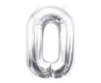 Balon foliowy Cyfra 0 srebrny 85 cm