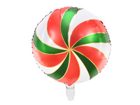 Balon foliowy okrągły cukierek wielokolorowy 45 cm na hel/powietrze