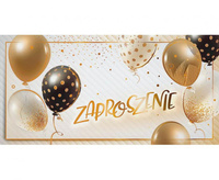 Zaproszenie ogólne Balony 17 x 8,5 cm 10 szt.