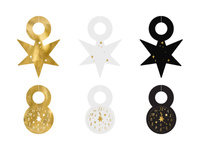 Znaczniki na kieliszki Happy New Year, 7.5-9.5 cm, mix (1 op. / 6 szt.)