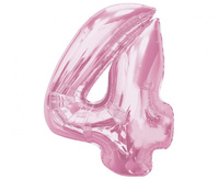 Balon foliowy Smart, cyfra 4, j. różowa, 92 cm