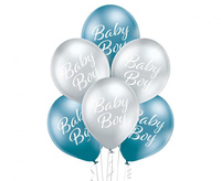 Balony lateksowe Baby Shower Baby Boy niebieskie 29 cm 6 szt.
