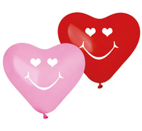 Balon lateksowy Serce z nadrukiem pastel różowy Gemar