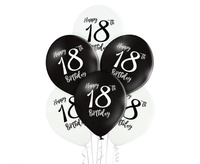 Balony lateksowe 18 urodziny Happy 18 Birthday 6 szt.