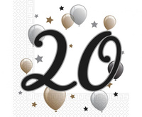 Serwetki papierowe "Balloons - 20", rozm. 33 x 33 cm, 20 szt.