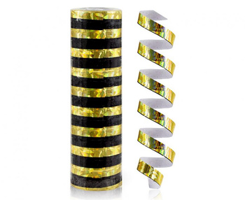 Serpentyna holograficzna złoto-czarna - 4 m