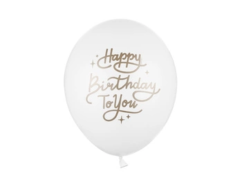 Balon lateksowy Happy Birthday To You Pastel biały 30 cm