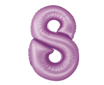 Balon foliowy Smart, Cyfra 8, lawendowa matowa, 76 cm