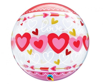 Balon foliowy 22" QL Bubble Poj. "Love - Connected Hearts"