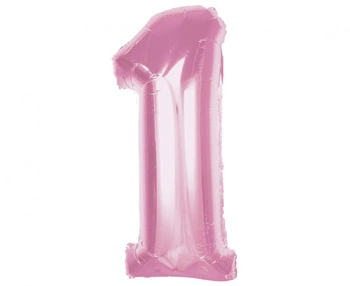 Balon foliowy Smart, cyfra 1, j. różowa, 92 cm