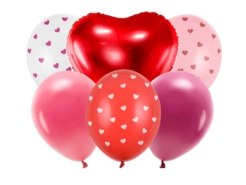 Balony lateksowe i foliowe Be mine valentine czerwone 6 szt. PartyDeco