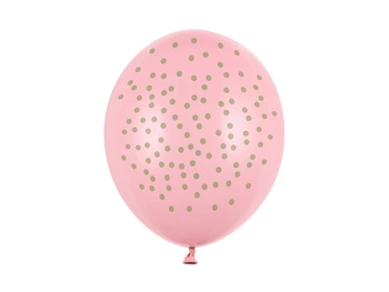 Balony 30cm, Kropki, Pastel Baby Pink (1 op. / 50 szt.)