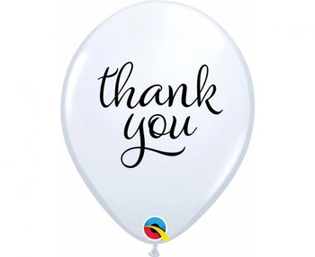 Balon QL 11" z nadr. Thank you, biały/