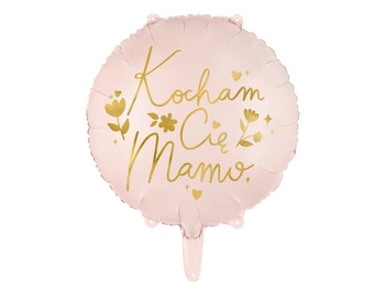 Balon foliowy Kocham Cię Mamo różowy 45 cm