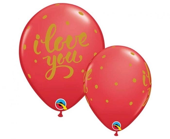 Balon lateksowy Serce I Love You czerwony 29 cm Qualatex