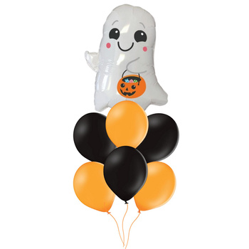 Zestaw na Halloween - balon foliowy Duszek z wiaderkiem, 24"