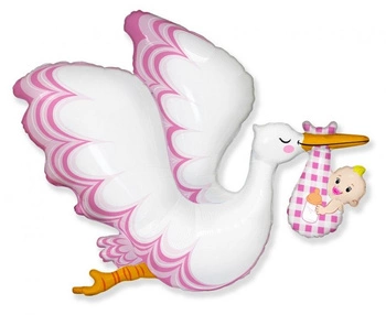 Balon foliowy 24 cale FX - Bocian Baby Girl