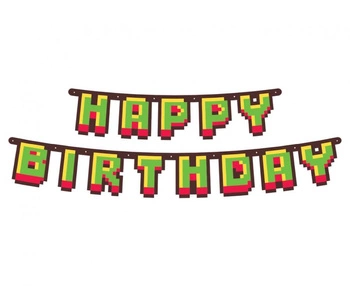 Girlanda papierowa Happy Birthday - Game On, 160 cm