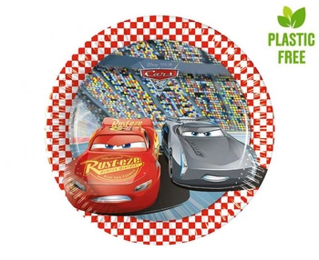 #PT20 Talerzyki pap. Cars 3, next generation, 20 cm, 8 szt. (plastic-free)