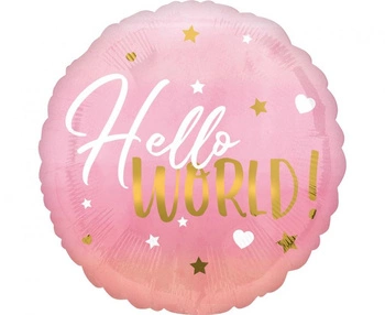 Balon foliowy 18" CIR - Baby girl, różowy