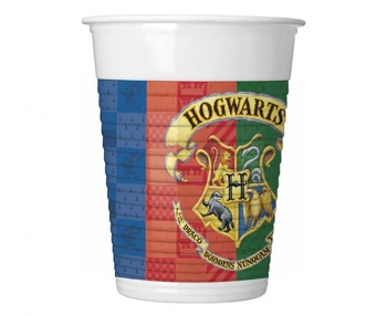 #PK Kubeczki plastikowe (WM) Harry Potter Hogwarts Houses, 200 ml, 8 szt. (SUP label)