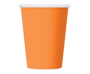 Kubeczki papierowe, pomarańczowe, 250 ml, 6 szt.