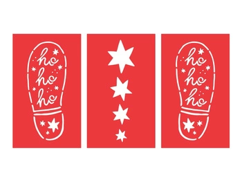 Dekoracja świąteczna ślady Mikołaja mix 16.5 x 27.5 cm, 3 szt.