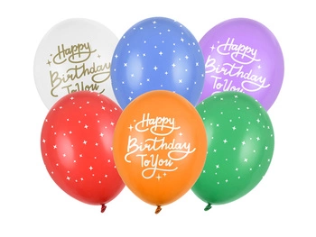 Balony lateksowe Happy Birthday To You mix 30 cm 6 szt.
