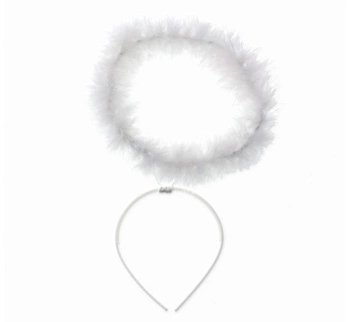 Opaska aureola biała, element stroju anioła na Boże Narodzenie