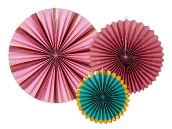 Rozety dekoracyjne burgund 26-43 cm 3 szt.