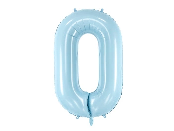 Balon foliowy Cyfra 0 jasnoniebieski 86 cm